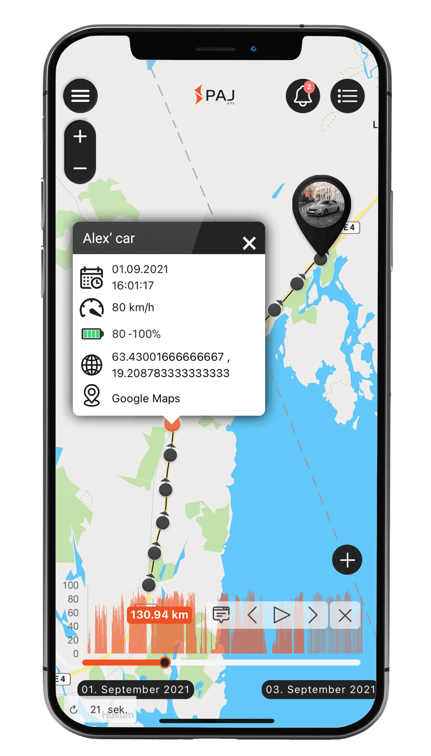 Streckenaufzeichnung