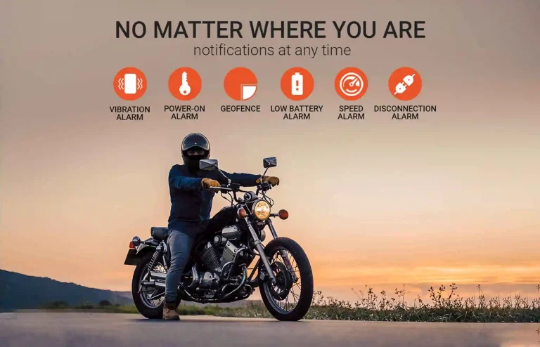 Alarms available in GPS tracker for motorcycles