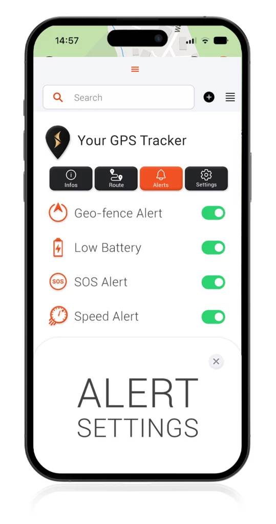 alert settings in GPS tracker
