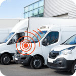 a white fleet with PAJ GPS tracker