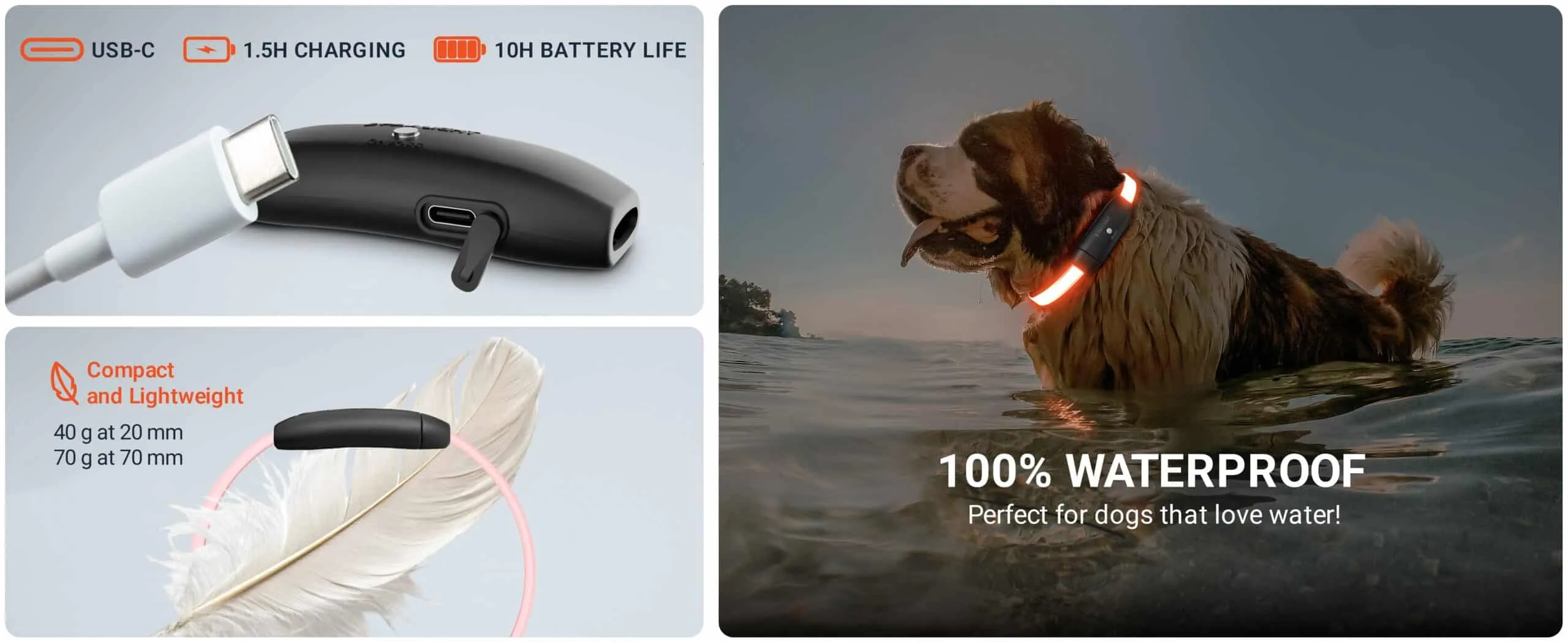 PAJ LIGHT LED collar for dogs technical details